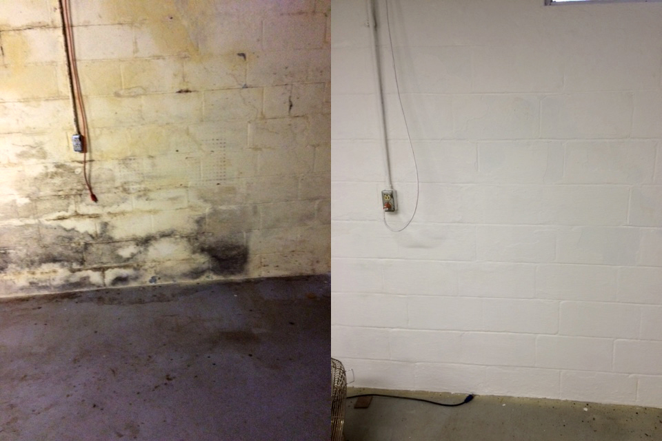 Basement Wall Before and After